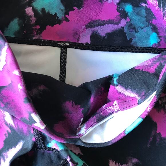 Lululemon Wunder Under Crops Midnight Bloom Leggings Size 4 Yoga Running Tights - Picture 12 of 13